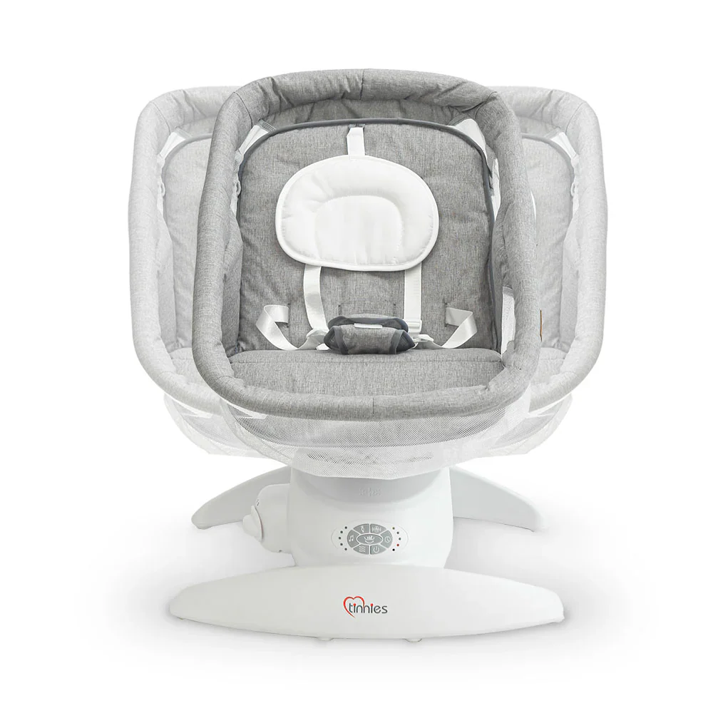 Tinnies Automatic Baby Swing Grey - Gentle Rocking For Newborns - Image 5