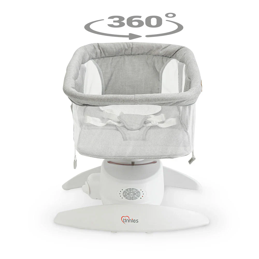Tinnies Automatic Baby Swing Grey - Gentle Rocking For Newborns - Image 7