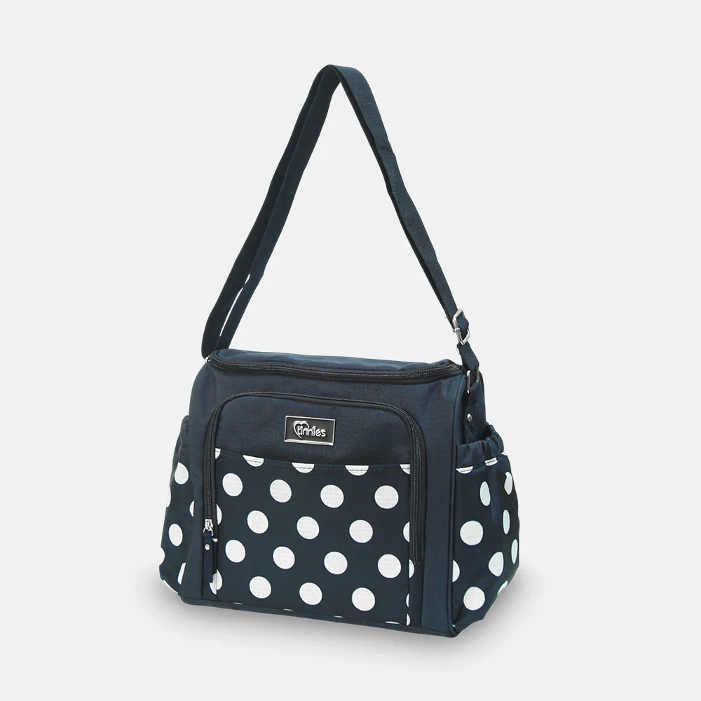 Tinnies Baby Diaper Bag - Navy Polka Dot Printed