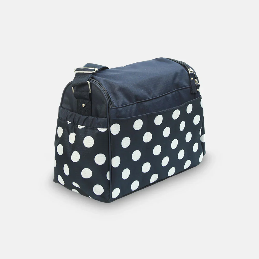 Tinnies Baby Diaper Bag - Navy Polka Dot Printed - Image 3