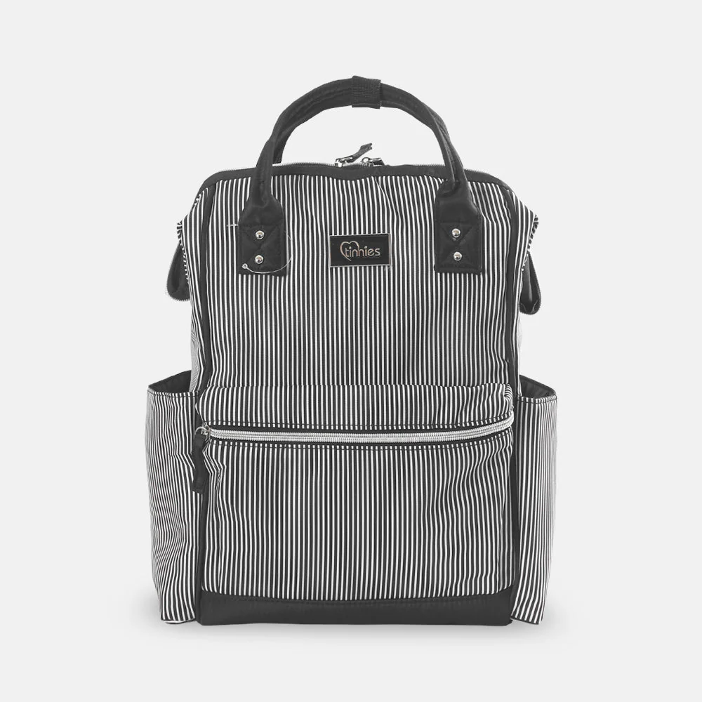 Tinnies Baby Diaper Bag Pack Black Stripes - Image 2