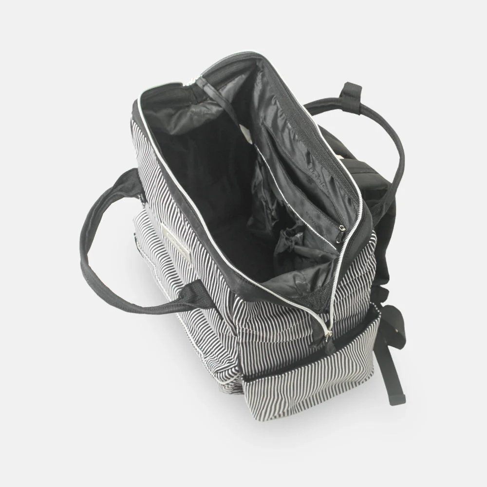 Tinnies Baby Diaper Bag Pack Black Stripes - Image 4