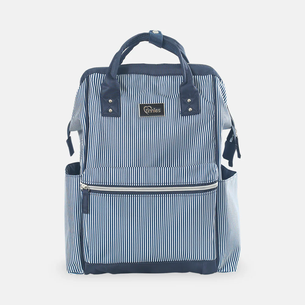 Tinnies Baby Diaper Bag Pack Blue Stripes - Image 2
