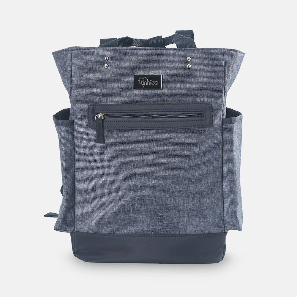 Tinnies Baby Diaper Bag Pack Minimal Textured Blue - Image 2