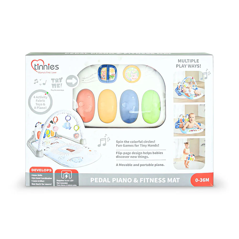 Tinnies Baby Piano Play Gym & Activity Mat Grey (0–36 Months) - Image 3