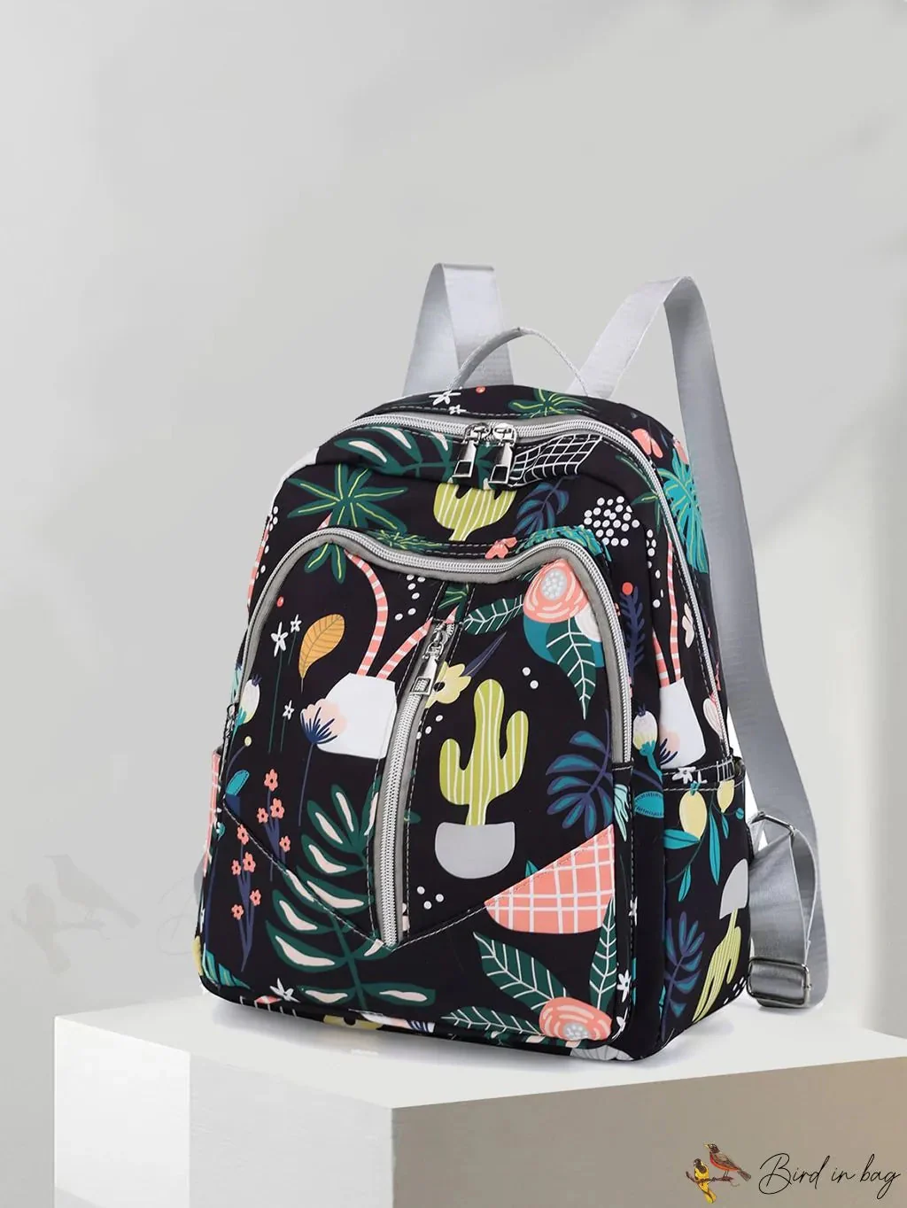Waterproof Baby Diaper Backpack Flower Navy Blue - Sunshine